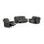 Causeuse inclinable double avec console, microfibre polie anthracite-1193734381