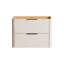 Meuble-lavabo simple de 76 cm (30 po) seulement, meuble suspendu avec garniture en bois cannelé et surface peinte résistante à l'eau-134659187