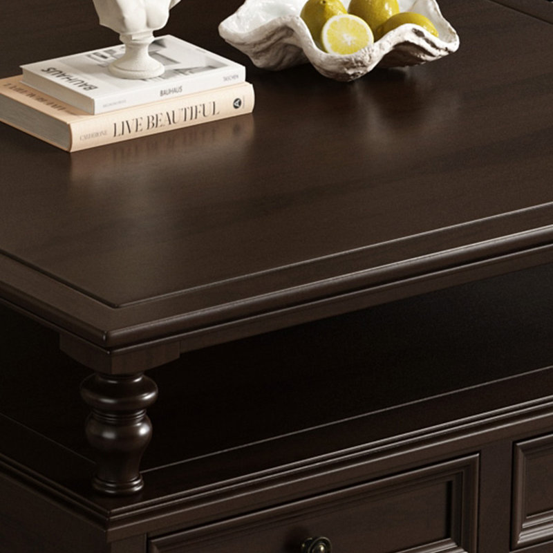 American-style coffee table, 20.47" H x 47.24" W x 47.24" D, Brown