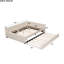 Lit plateforme tapissier avec lit gigogne simple et USB-873392421