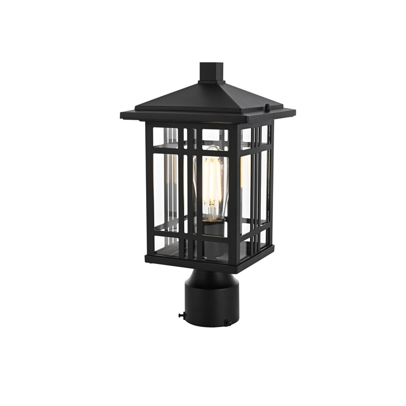 Lampadaire extérieur noir Emrush 15 pouces
