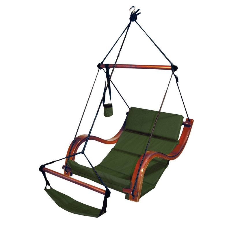 Chaise hamac en polyester Nagehan, Vert forêt