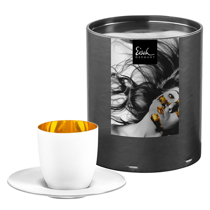 Emo Cosmo espresso avec soucoupe - noir, Blanc