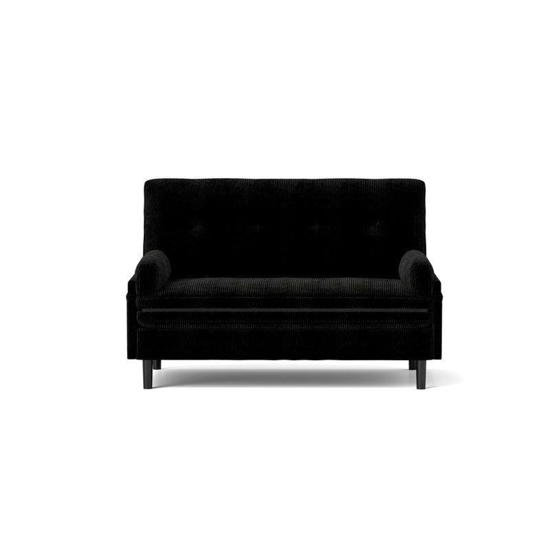 Convertible Loveseat, Black Corduroy