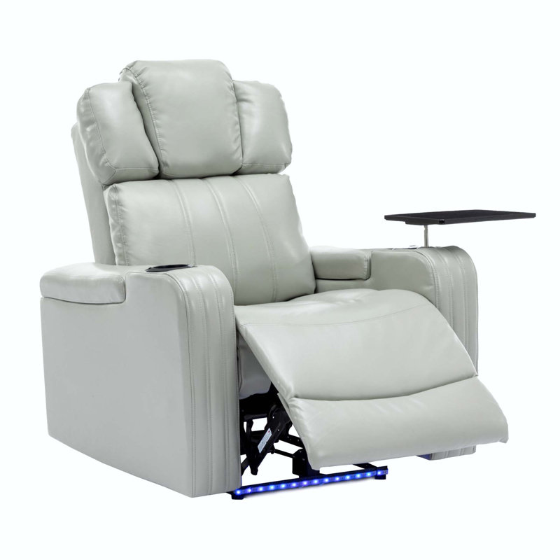 Fauteuil inclinable en cuir Ghida, Similicuir gris