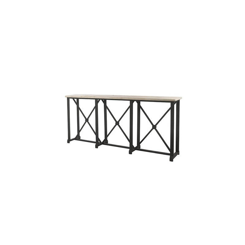Metropolitan 84" Console Table, Lite Travertine