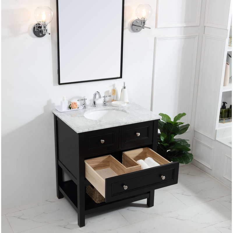 Ensemble de meuble-lavabo simple 30 po Bonsai, Noir