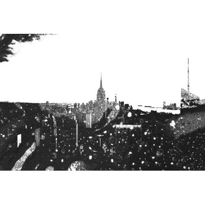 Peinture de ville noire et blanche