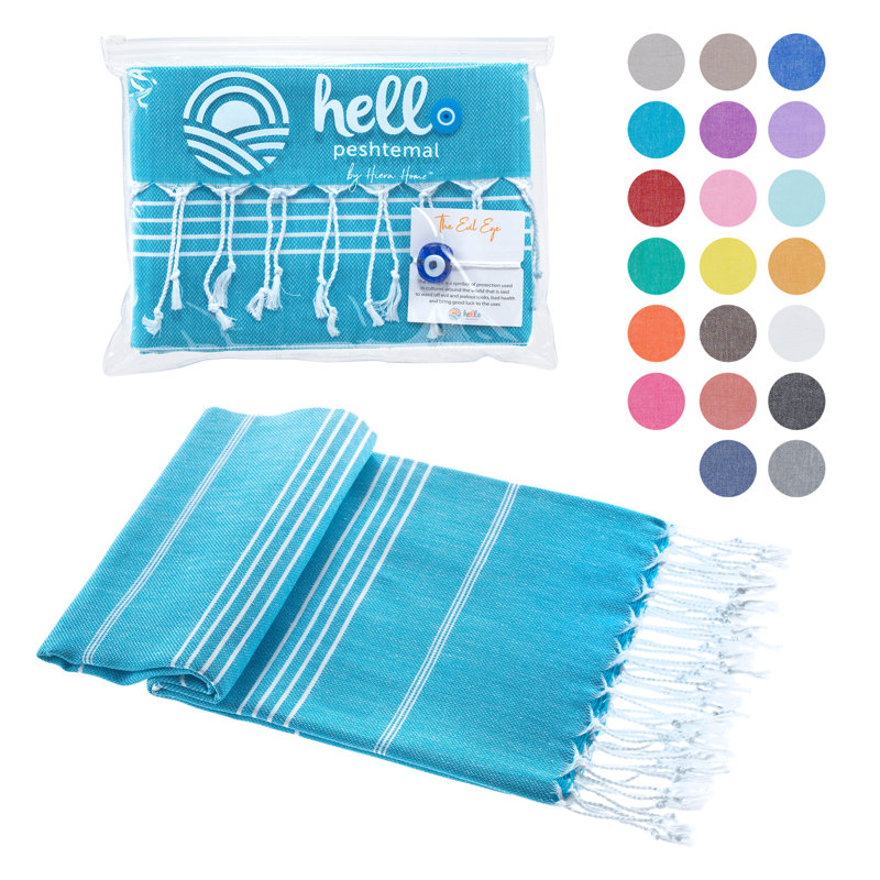 Turkish Cotton Beach Towel, Prewashed, Soft, Absorbent, Quick Dry, Oversized Bath Towels for Bathroom, Pool, Travel, Picnics, Size 39x71