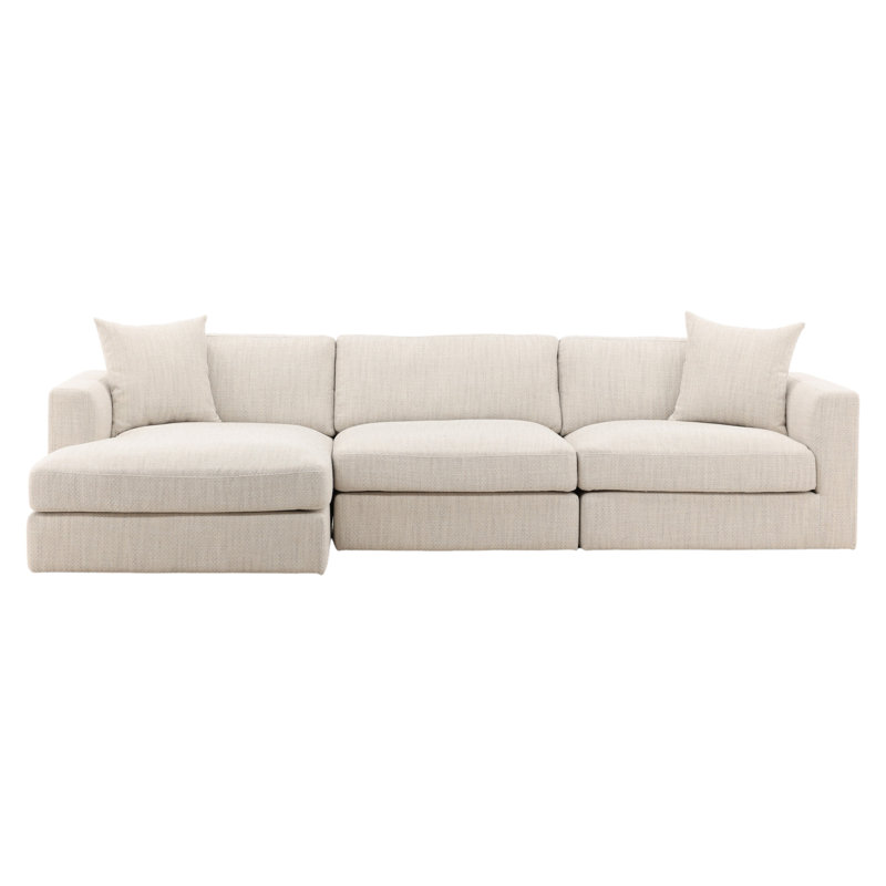 Erica Chaise Sectional Taupe, Left Hand Facing, Glendale Taupe