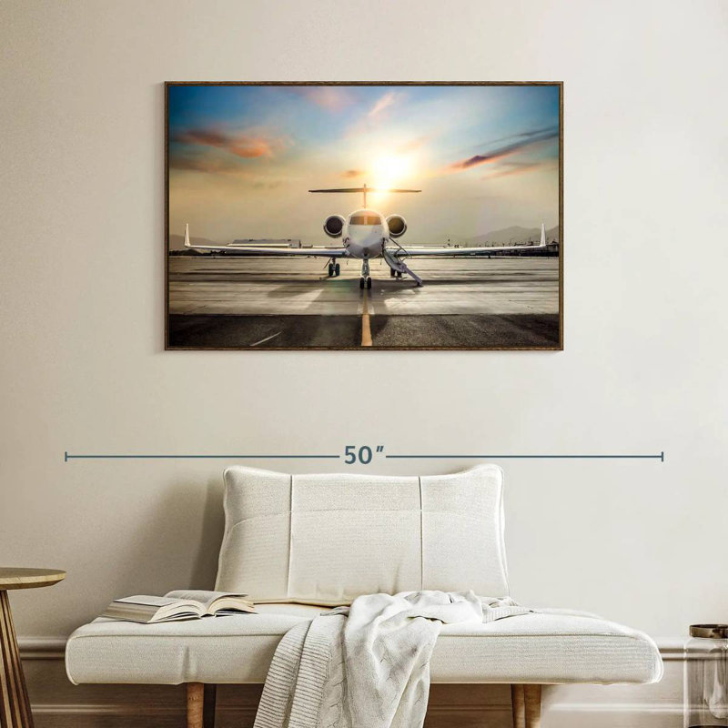 Avion privé, Cadre flottant noyer, 40 po x 27 po