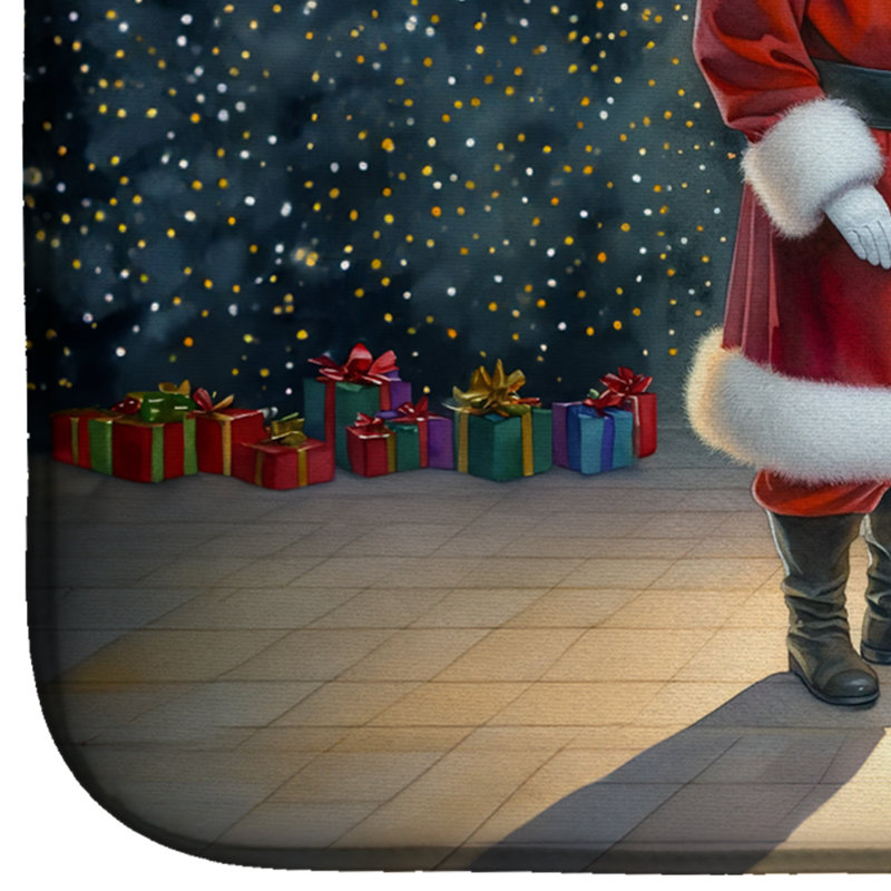 Tapis de vaisselle Borzoi and Santa Claus