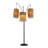 Amber 72-Inch 3-Light Rattan and Raffia Arc Floor Lamp
