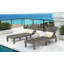 Ensemble de 2 chaises longues d'extérieur en résine avec dossier réglable (ensemble de 2) pour terrasse, bord de piscine ou plage, brun clair, 2 pièces-823839164