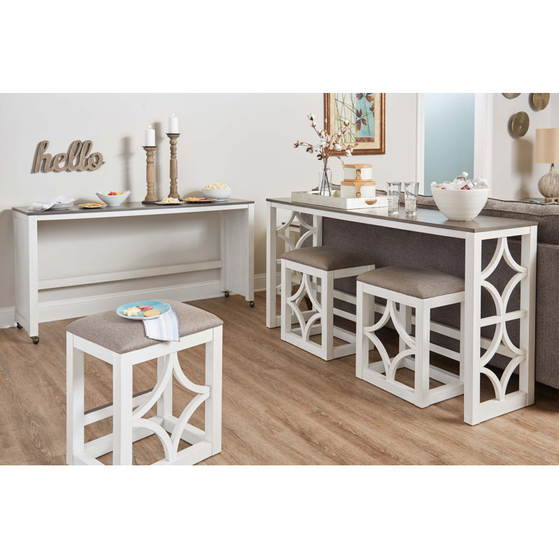 Wildon Home Wallace 72" Console & 3-Stool Set