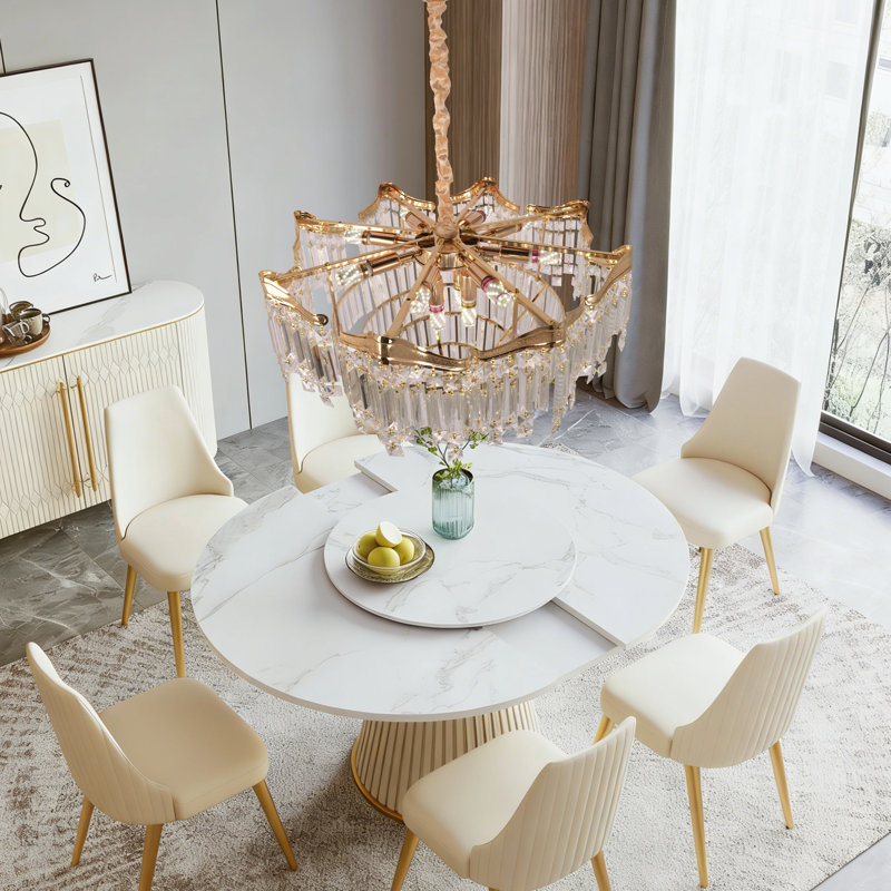 Lustre en cristal doré à 5 niveaux avec lumière chaude, 12 lumières E14