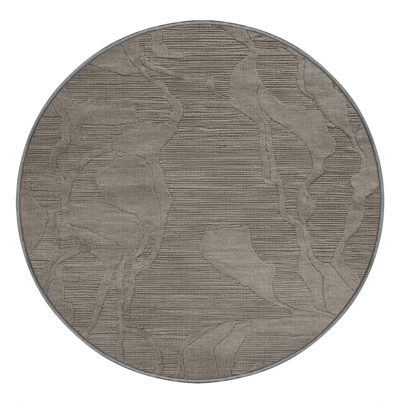 Machine Washable Abstract Gray Area Rug