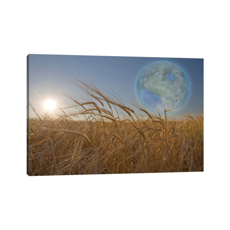 Terraformed Luna Seen From Field On Earth by Bruce Rolff - No Frame Gallery-Wrapped Canvas Giclée on Canvas