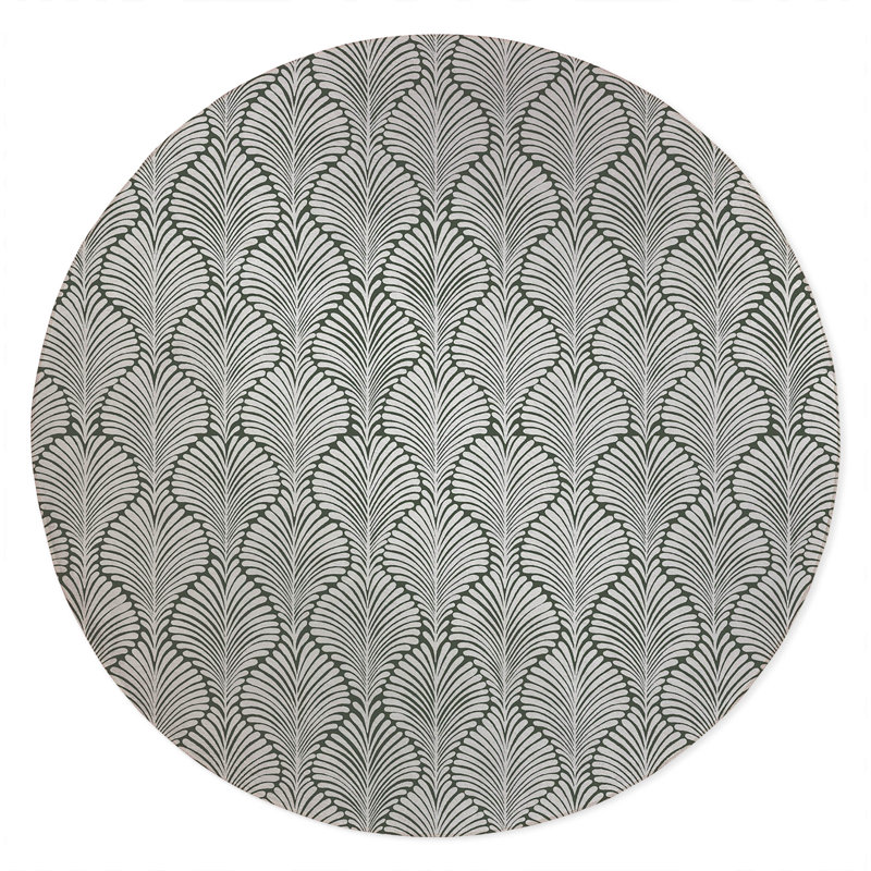 Elegant Palms Non-Slip Outdoor Rug, Round 5'