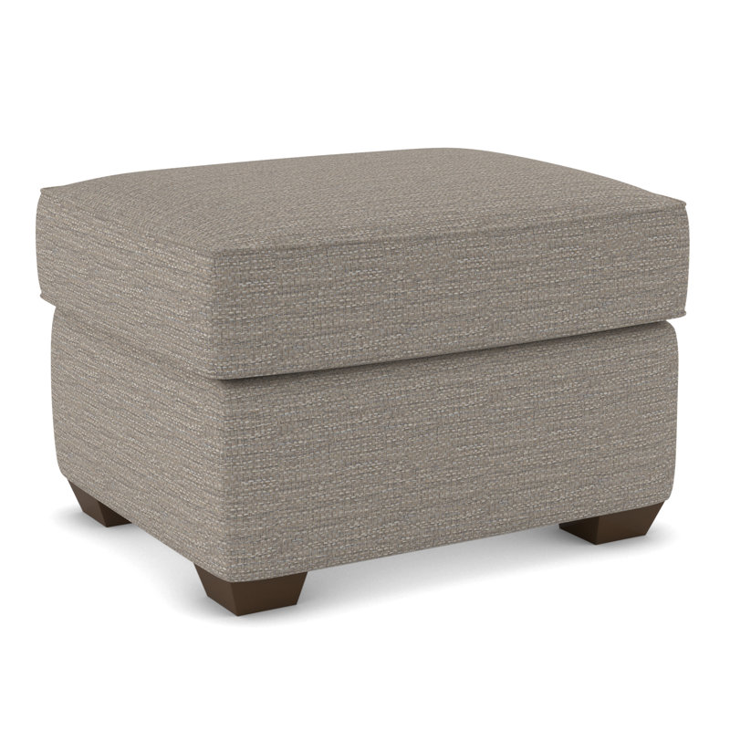 Repose-pieds rembourré Gemi, Tissage natté lin Drusky Sustain®
