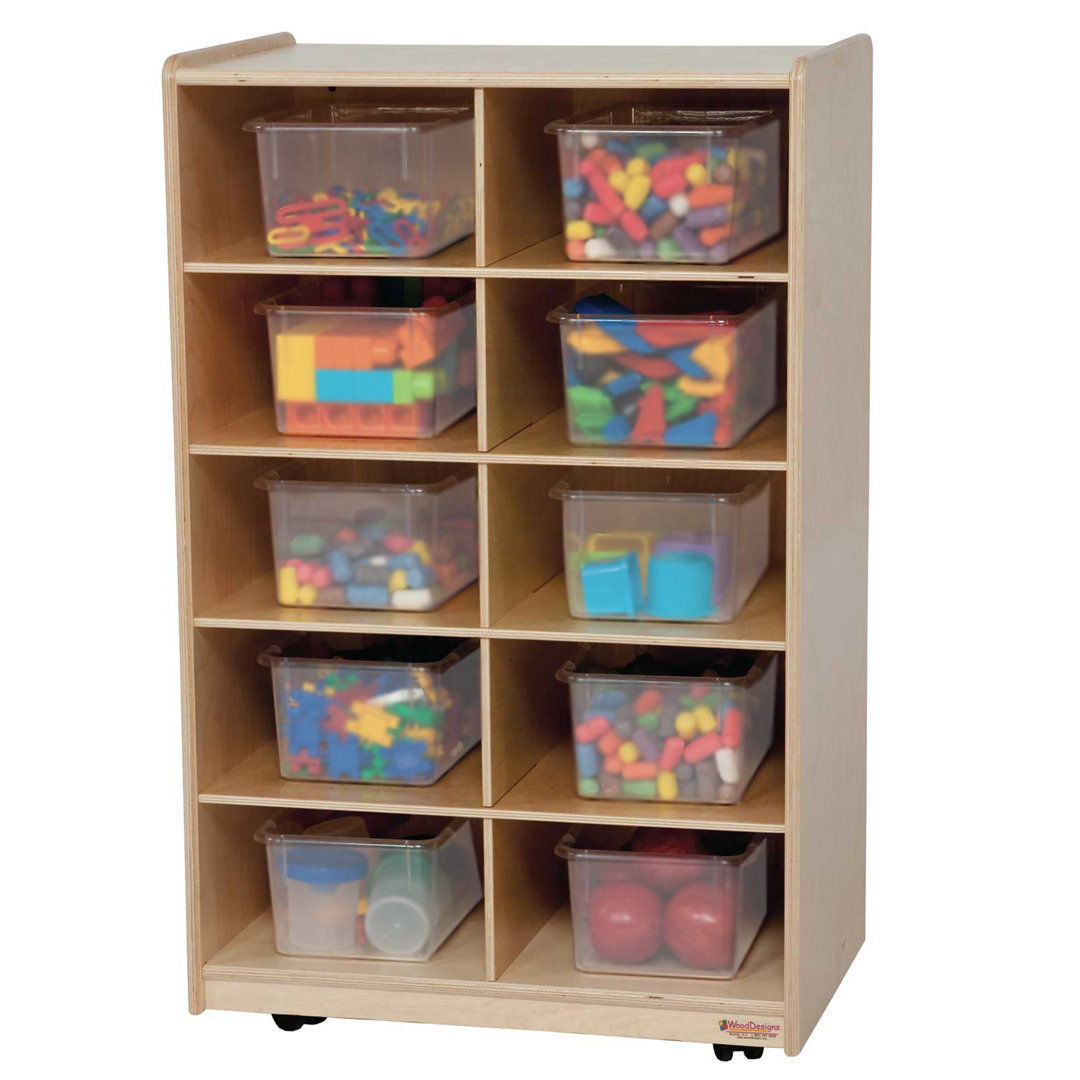 10 Compartment Cubby with Bins Wood Designs Bin 