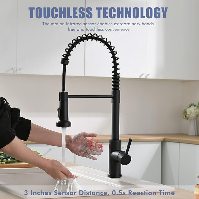 Robinet de cuisine GIMILI Touchless, Noir mat
