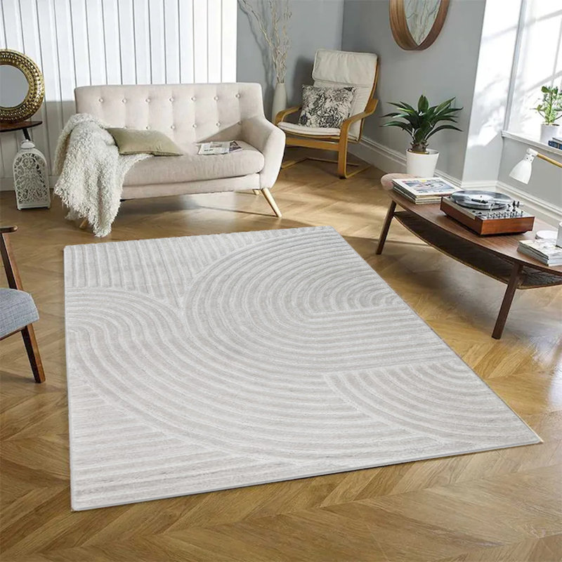 Tapis beige touffeté à la main Montreal 22 po x 34 po, Gris