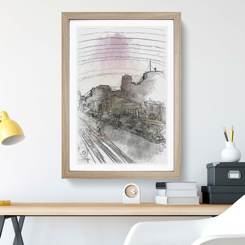 Canal Street in New Orleans in Abstract - Picture Frame Graphic Art Print, 48cm H x 36cm W x 2cm D, Oak Framed