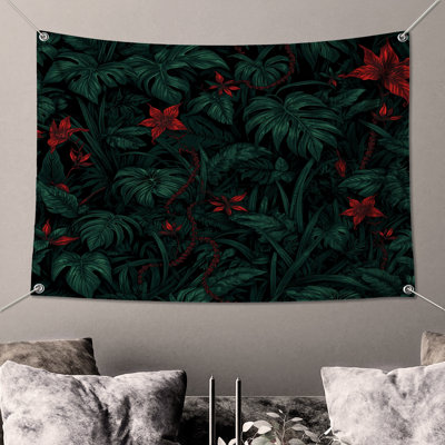 Dense Tropical Foliage Wall Tapestry - Tropical Wall Decor