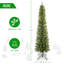 Arbre de Noël vert avec lumières à DEL blanc chaud - arbre en PVC mince avec embouts, conception compacte, support en métal stable, facile à assembler-216127556-216127561