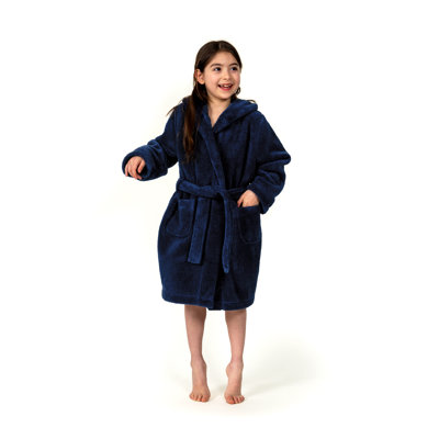 Peignoir en microfibre / molleton en polyester avec poches et capuche