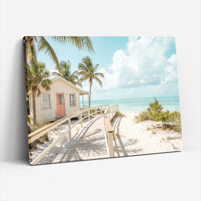 Beach House Canvas Wall Art Oil Painting Print Set Of 1