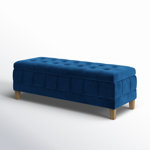 52" Wide Velvet Tufted Rectangle Storage Ottoman