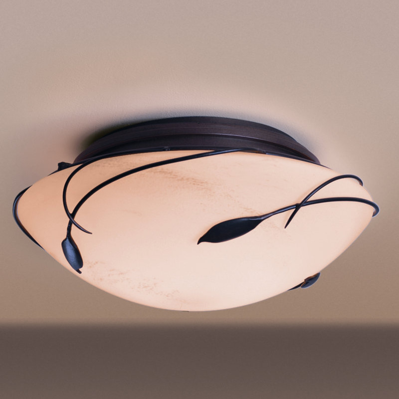 Leaf 2 - Light 13.6" Unique/Statement Bowl Flush Mount, Bronze