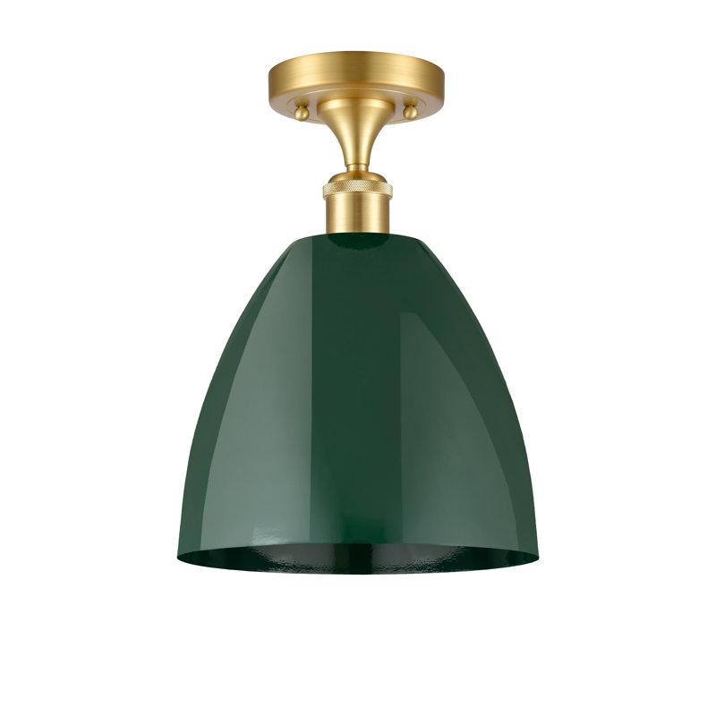 Plafonnier semi-encastré Crompond, Vert, Or satiné