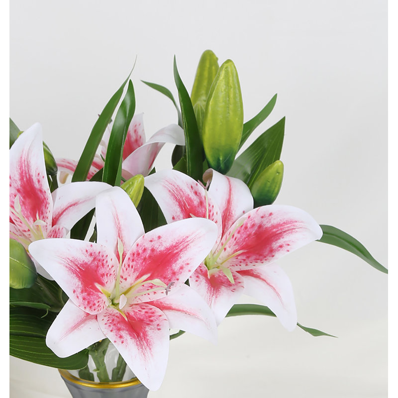 4 pièces fleur de lis artificielle, Rose