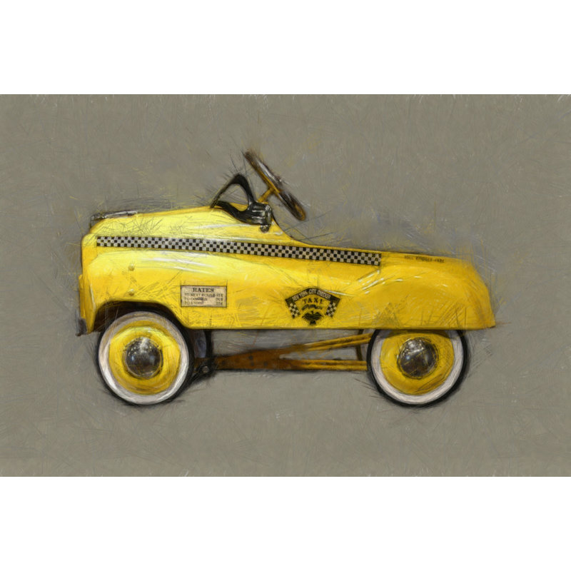 «Aleyda Taxi Cab Pedal Car» par Michelle Calkins, reproduction sur toile tendue, H 32 po x l 48 po