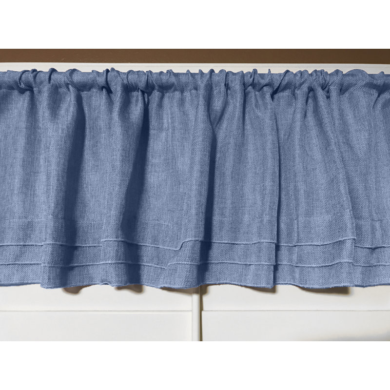 Piaf Tailored Window Valance, Light Blue