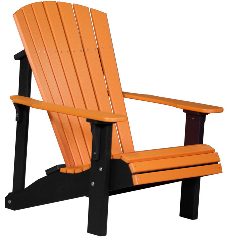 Chaise adirondack en plastique deluxe Lechiaro, Orange / Noir