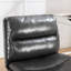 Chaise grise pour bureau à domicile - pivotante à 360°, hauteur réglable, assise pivotante avec large assise grise, idéale pour la maison ou le bureau