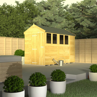 7ft x 18ft Apex Shed - Double Door with Windows