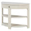 Console demi-lune cannelée avec tiroir et 2 étagères pour l'entrée, le salon et le corridor (Crème)-948102702-948102700-948102688
