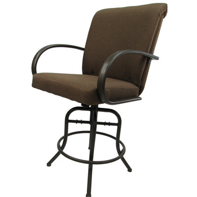 Frisina Swivel Upholstered Counter Stool with Metal Frame