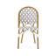 Ensemble de 2 chaises bistro d'extérieur en rotin PE et aluminium, finition grise et bambou-1711493663