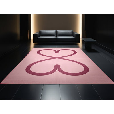 Tapis rose doux et moelleux à motif abstrait moderne et contemporain Favela