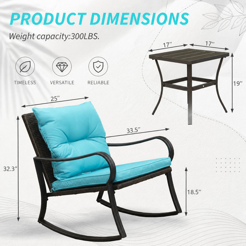 2 - Person Patio Conversation Set, Blue