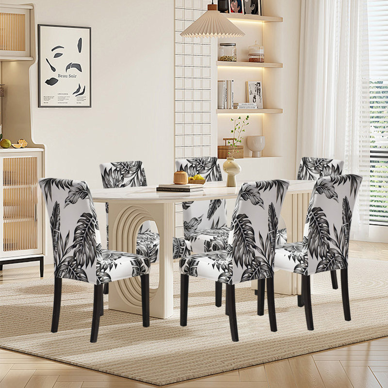 Housses de chaises de salle à manger, housses de chaises extensibles, housse de chaise amovible, lavable et protectrice, ensemble de 6
