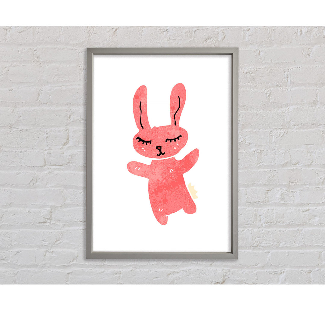 Pink Bunny Hug - Einzelner Bilderrahmen Kunstdrucke auf Leinwand