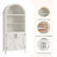 Bibliothèque arquée 63 "avec 2 portes décoratives en croix, armoire de rangement Farmhouse Pantry avec tablette ouverte, pour cuisine, salle à manger, salon, blanc-463964806