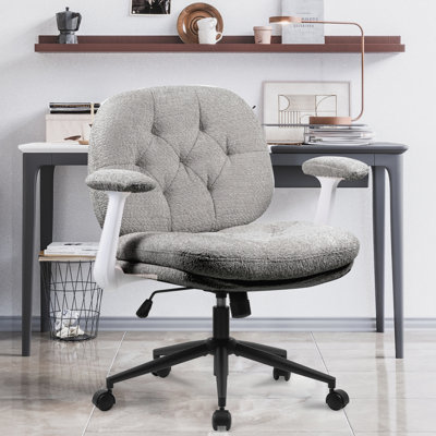 Chaise de bureau pivotante à 360 ° avec accoudoirs rabattables, parfaite pour le confort en tailleur
